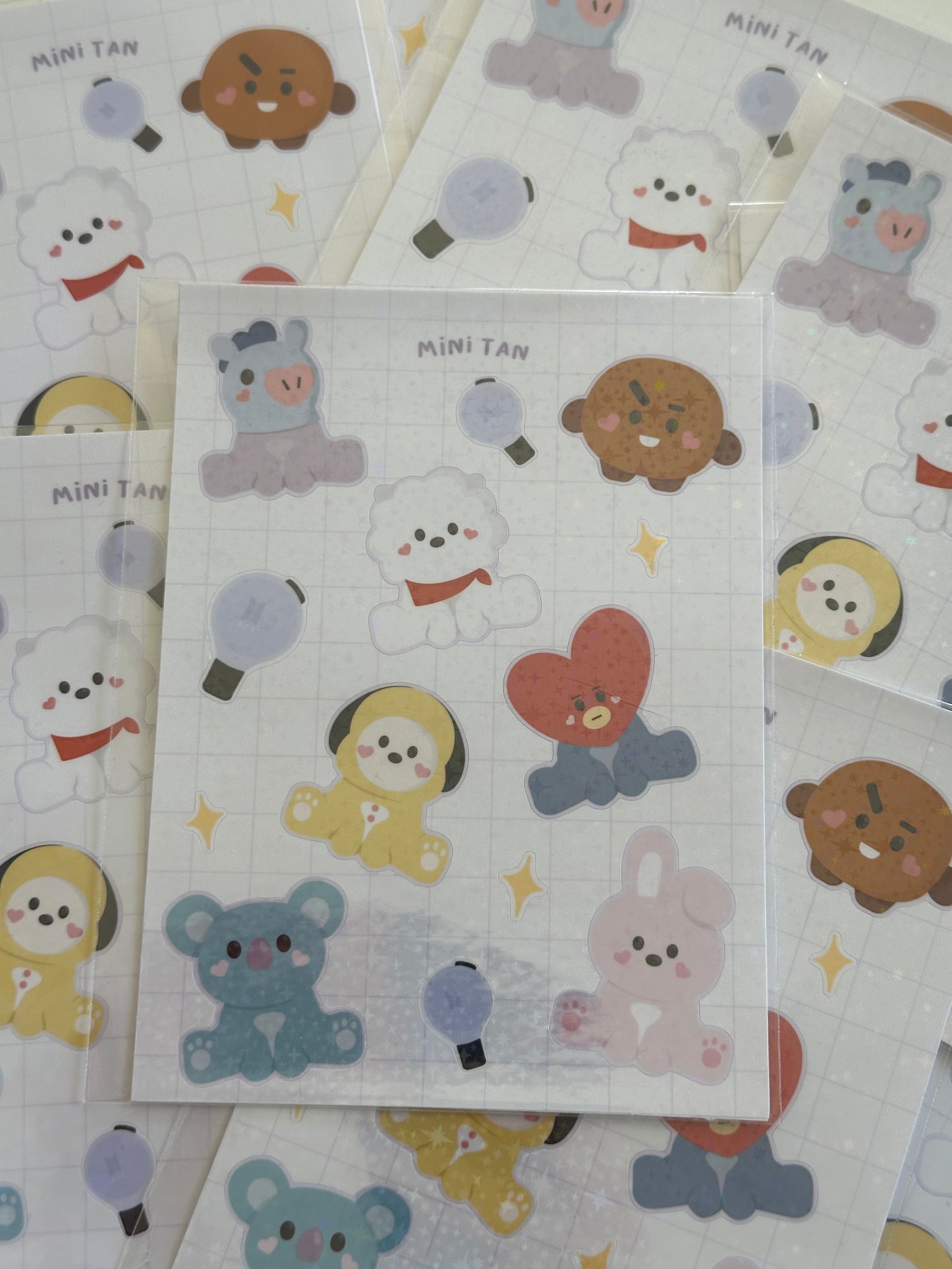 Sticker sheet BTS - Mini Tan